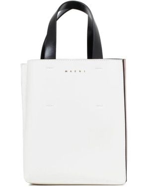Marni Kleine Museo Leder Tasche - Weiß