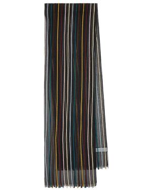 Paul Smith Sciarpa Multiriga Ps Trasparente - Zwart