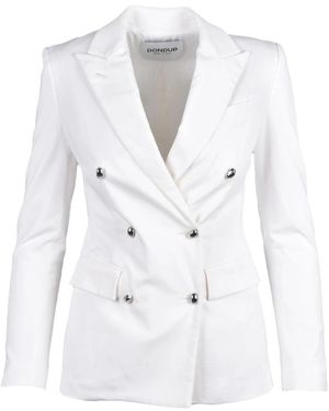 Dondup Jassen ,Wit ,Katoen Doppiopetto Blazer