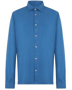 Fedeli Overhemden ,Blauw ,Katoen Shirt Met Lange Mouwen