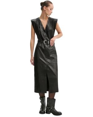 IRO Penelope Midi Kleid - Schwarz