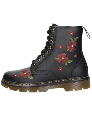 Dr. Martens Aprile Schnürstiefel Mit Blumenmuster - Schwarz