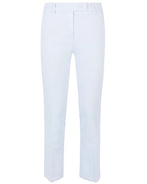 Via Masini 80 Straight Trousers - Blanco