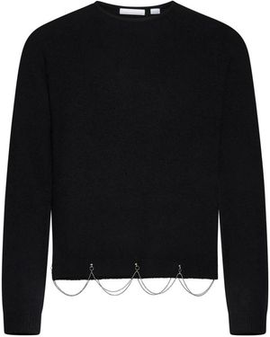 Random Identities Schwarzer wollpullover mit ketten-link-detail
