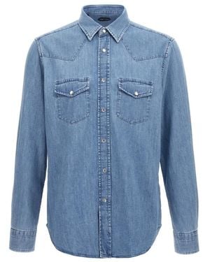 Tom Ford Denim Shirts - Blue