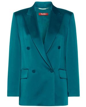 Max Mara Jassen ,Groen ,Leer Studio Blazer - Blauw