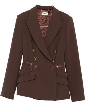 Elisabetta Franchi Elegante Jas Gi17256E2 Ea3 - Bruin