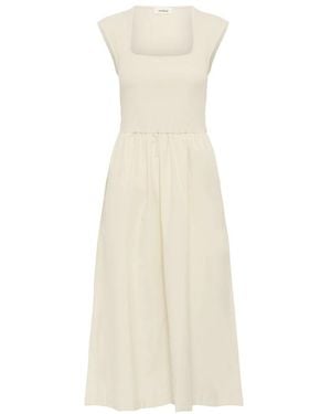 Soaked In Luxury Midi Dresses - Natural