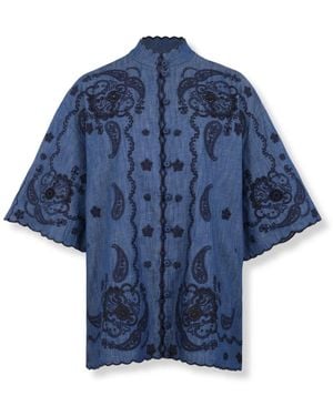 Zimmermann Overhemden ,Blauw ,Denim Aster Geborduurde Denim Shirt