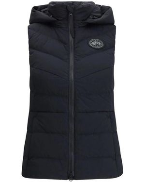 Canada Goose Jassen ,Blauw ,Spandex Zwart Label Gewatteerd Vest Met Capuchon