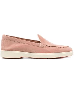 Santoni Italienische Wildleder-Loafer - Pink
