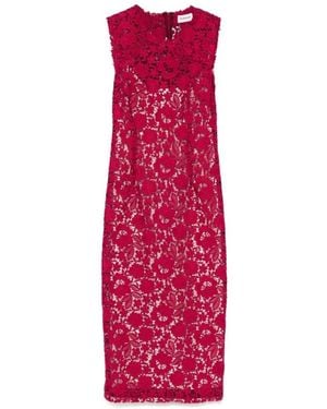 P.A.R.O.S.H. Macramé Midi Dress - Red