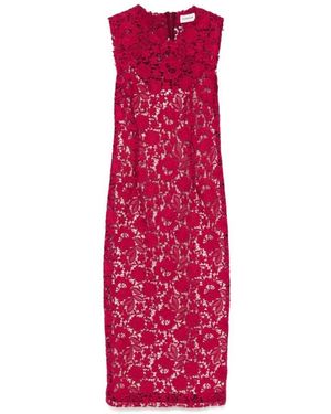 P.A.R.O.S.H. Macramé Midi Dress - Red