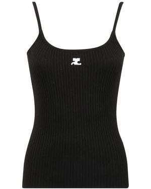 Courreges Top De Punto Sin Mangas, Mujer, Talla - Negro