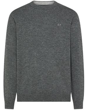 Sun 68 Round-Neck Knitwear - Grey