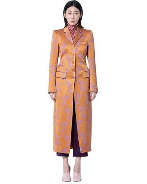 Dries Van Noten Single-Breasted Coats - Orange