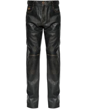 Versace Leather Trousers - Zwart