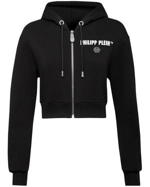 Philipp Plein Hoodies & Sweatvesten ,Zwart ,Zip-Throughs