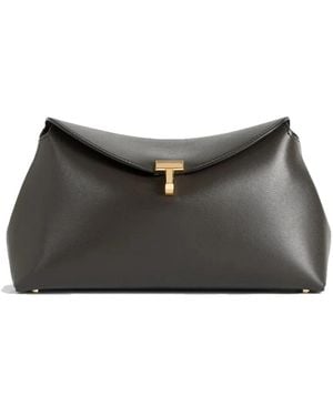 TOTEME Braune Schultertasche Luxuriöse Lederclutch - Schwarz