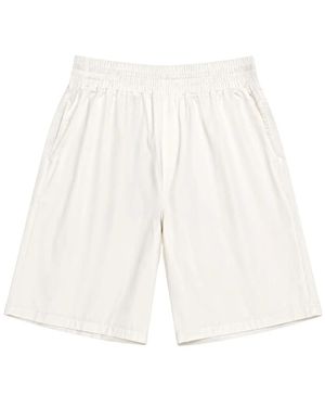 Aspesi Garment-Dyed Katoenen Canvas Bermuda Shorts - Wit