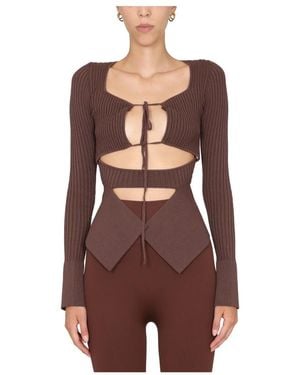 ANDREA ADAMO Long Sleeve Tops - Red