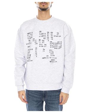 Obey Hoodies & Sweatvesten ,Grijs ,Sweatshirts - Wit
