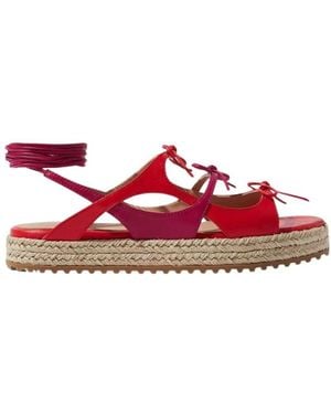 SCAROSSO Flat Sandals - Rosso