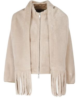 Urbancode Jassen ,Merino Funnel Neck Bomber - Naturel