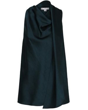 Vince Satin Top With Scarf - Blue