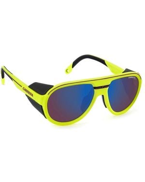 Carrera Sportliche Gelb Schwarze Sonnenbrille - Blau