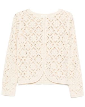 Yerse Häkel-Cardigan Mit Abgerundetem Saum - Natur