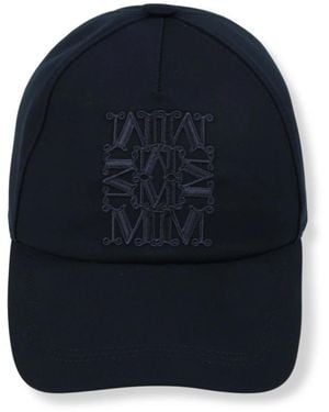Max Mara Wasserabweisende Baseballkappe Aus Gabardine - Blau
