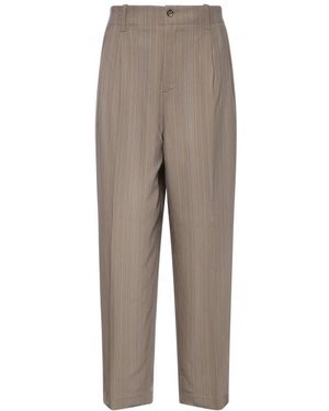 Golden Goose Broeken ,Grijs ,Wol Pinstripe Broeken