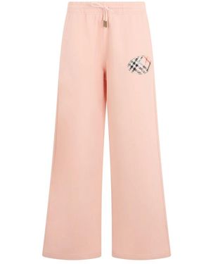 Burberry Check Knight Stamp Katoenen Track Pants - Roze