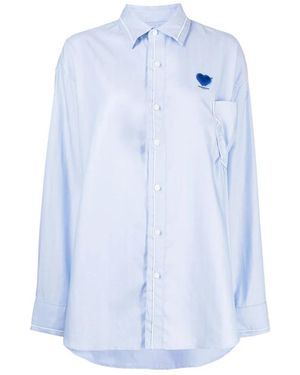 Adererror Overhemden ,Blauw ,Katoen Overhemd Met Klassieke Kraag
