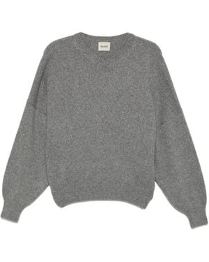 KHAITE V-Neck Knitwear - Grigio