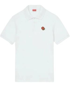 KENZO Besticktes Weißes Baumwoll-Poloshirt