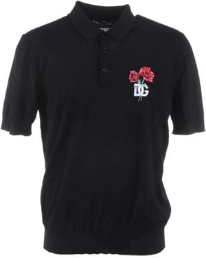 Dolce & Gabbana Polo Shirts - Black
