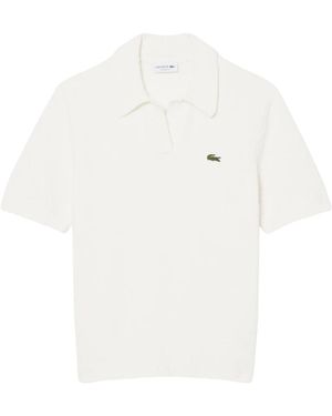 Lacoste Bouclé Strickpolo - Weiß