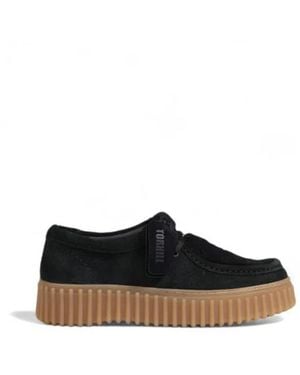 Clarks Torhill Suede Crepe Casual Schoenen - Zwart