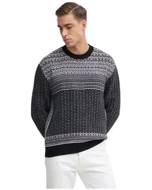 ARMANI EXCHANGE Gemusterter Pullover Mit Rundhalsausschnitt - Grau