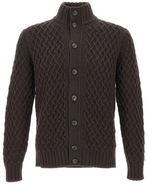 FILIPPO DE LAURENTIIS Kabelgebreide Cardigan - Zwart