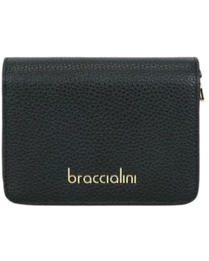 Braccialini Kleine Ledergeldbörse - Schwarz