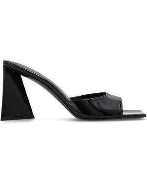The Attico Mini Devon 85 Patent Leather Sandals - Black