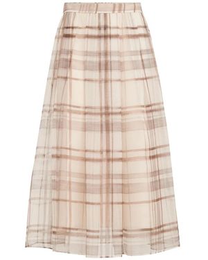 Brunello Cucinelli Rokken ,Organza Zijden Midirok - Naturel