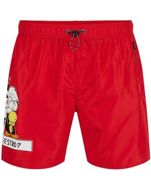 Iceberg Rote Badehose Mit Kordelzug Und Sylvester The Cat-Druck