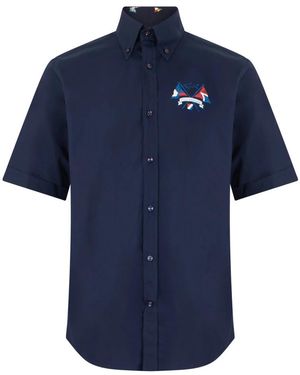 Paul & Shark Overhemden ,Blauw ,Katoen Short Sleeve Shirt