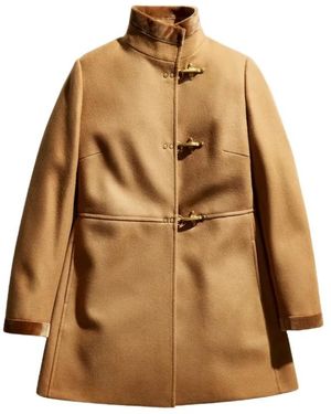 Fay Single-Breasted Coats - Brown
