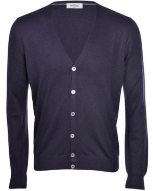 Gran Sasso Truien & Vesten ,Blauw ,Wol V-Hals Vest