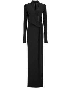 ANDAMANE Victoria Smoking-Detail Maxikleid - Schwarz